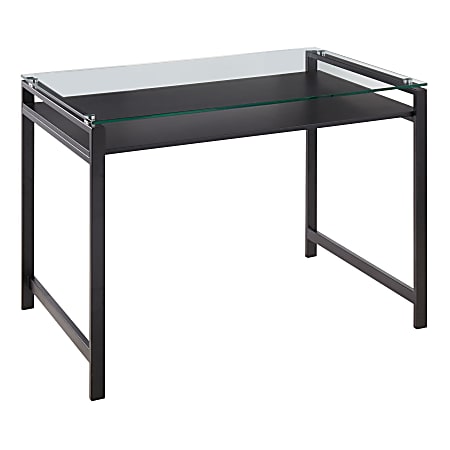 LumiSource Hover 44"W Desk, Clear/Black