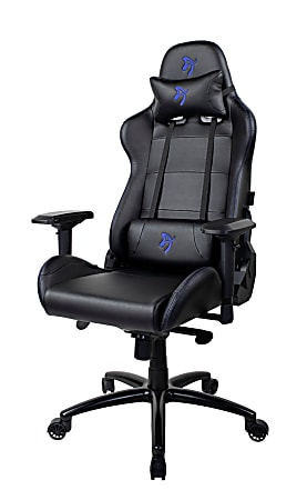 Arozzi Verona Ergonomic Faux Leather High-Back Gaming Chair, Black/Blue