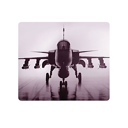 OTM Essentials Mouse Pad, Airplane, 10" x 9.13", Black, PV1BM-RGD-01