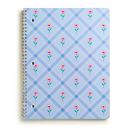 Eccolo BTS Notebook, 8-1/2" x 11", 1 Subject, College Rule, 80 Sheets, Plaid