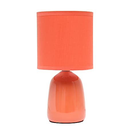 Simple Designs Thimble Base Table Lamp, 10-1/16"H, Orange/Orange