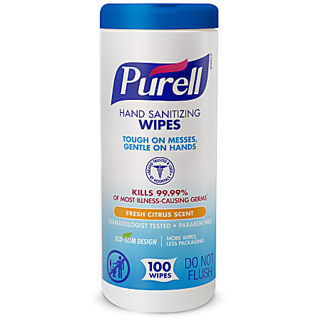 Purell® Sanitizing Wipes, Fresh Citrus Scent, Pack of 100 Wipes