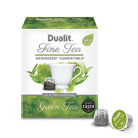 Dualit And Nespresso® Compatible Fine Tea NX Capsules, Green Tea, 2.2 Grams, Carton Of 60