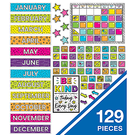 Carson Dellosa Education Kind Vibes Calendar 129 Piece Bulletin Board Set -  ODP Business Solutions