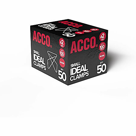 ACCO Ideal Paper Butterfly Clamp 2 Size Small Box Of 50 - ODP