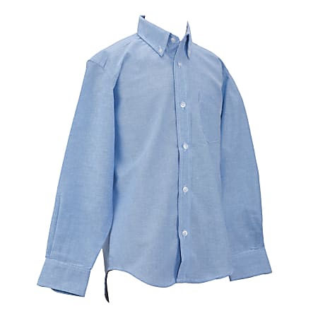 Royal Park Men's Uniform, Long-Sleeve Oxford Polo Shirt, XXXX-Large, Blue