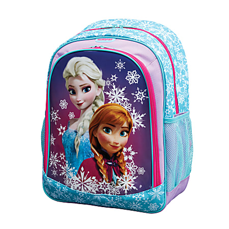 american tourister kids disney children's backpack disney frozen Mini - 13" Iconic Woven Small Backpack Daypack with Button Bundle | Adjusts to Fit Young Women, Teens, Girls, The spacious main compartment provides plenty of room for books Macy's Disney Frozen Backpack By