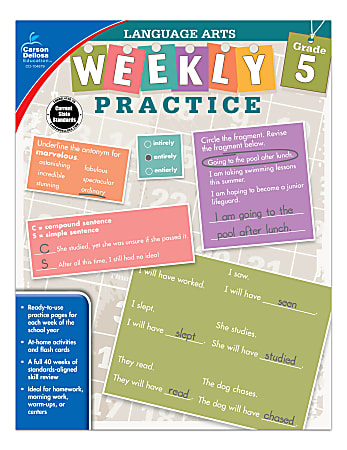 Carson-Dellosa™ Language Arts Weekly Practice Workbook, Grade 5