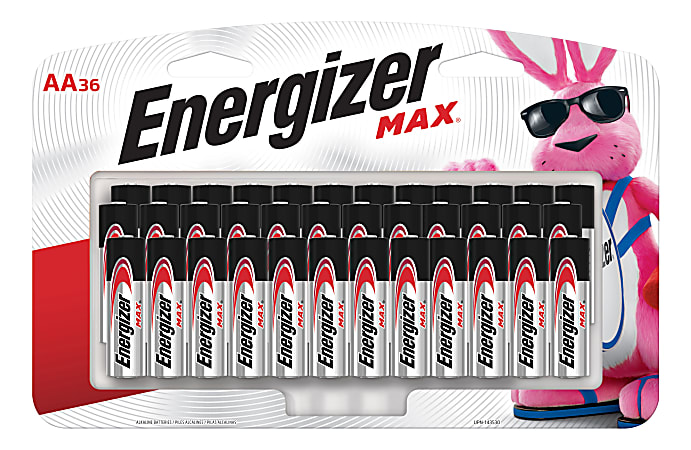 Energizer® Max® AA Alkaline Batteries, Pack Of 36