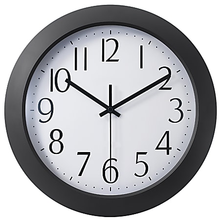 Office Depot® Brand 12" Flat-Panel Plastic Round Wall Clock