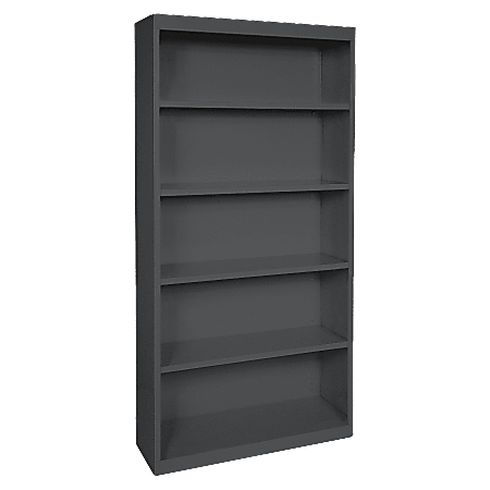 Lorell® Fortress Series Steel Modular Shelving Bookcase, 5-Shelf, 72"H x 34-1/2"W x 13"D, Black