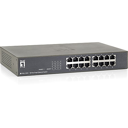LevelOne FEU-1610 16-Port 10/100 Fast Ethernet Desktop Switch - 16 x 10/100Mbps Ports
