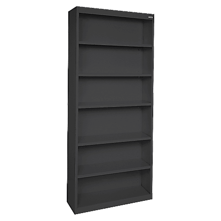 Lorell® Fortress Series Steel Modular Shelving Bookcase, 6-Shelf, 82"H x 34-1/2"W x 13"D, Black