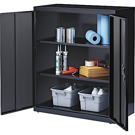 Assembled Jumbo Steel Storage Cabinet, 48w x 24d x 78h, Putty