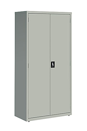 Lorell® Fortress Series 18"D Steel Storage Cabinet, Fully Assembled, 5-Shelf, Light Gray