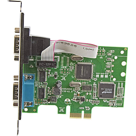 Line Startech Com Pci Express Serial Card 2 Port Dual Channel 16c1050 Uart Serial Port Pcie Card Serial Expansion Card Office Depot