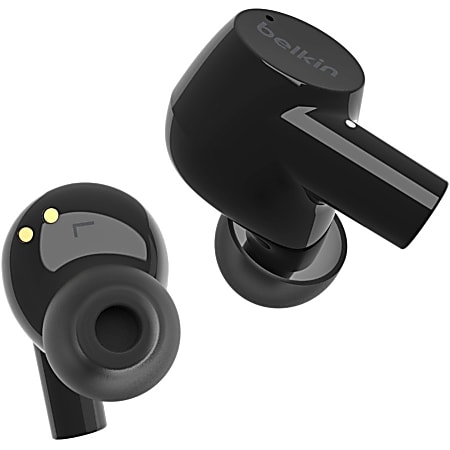 Belkin SOUNDFORM Rise True Wireless Earbuds - Stereo - True Wireless - Bluetooth - 32.8 ft - Earbud - Binaural - In-ear - Noise Cancelling Microphone - Noise Canceling - Black