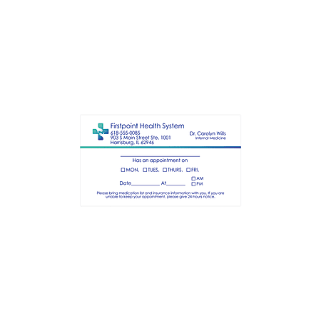 Custom Appointment Card, 3 1/2" x 2"