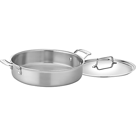 Cuisinart™ MultiClad Pro Casserole Stainless Steel Dish With Cover, 5.5-Quart, Brushed Silver