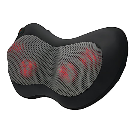 Relaxus 703217 Mini Thermo Shiatsu Massage Cushion, 12"H x 4"W x 8"D, Black