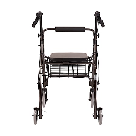 DMI Freedom Adjustable Aluminum Rollator Walker With Seat 38 x 25 ...
