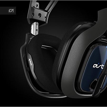 Astro A40 TR Headset Stereo Mini phone 3.5mm Wired 48 Ohm 20 Hz 20 kHz Over  the head Binaural Ear cup 6.56 ft Cable Uni directional Microphone Black  Blue - Office Depot