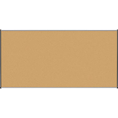 Lorell® Cork Board, 96" x 48", Aluminum Frame With Silver/Black Finish