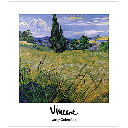 Retrospect Monthly Desk Calendar, 6 1/4" x 5 1/2", Vincent Van Gogh, January to December 2017