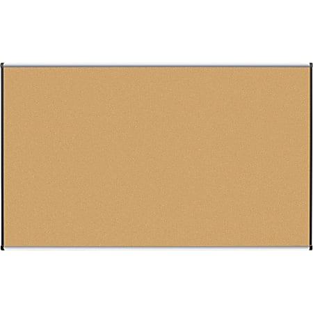Lorell® Cork Board, 72" x 48", Aluminum Frame With Silver/Black Finish