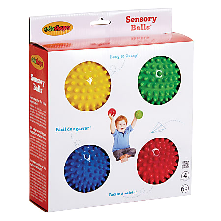 Edushape Sensory Balls, Assorted Colors, Grades Pre-K - 2, Set Of 4