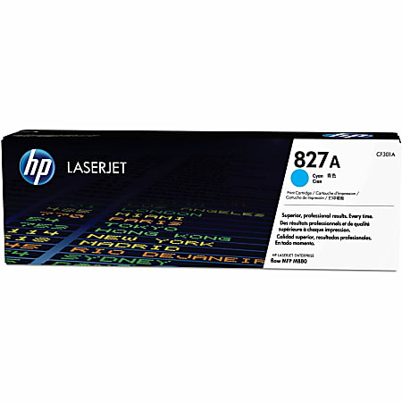 HP 827A Cyan Toner Cartridge, CF301A