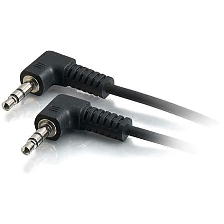 C2G 6ft 3.5mm Right Angled M/M Stereo Audio Cable - 6 ft Audio Cable for Speaker - First End: 1 x Mini-phone Stereo Audio - Male - Second End: 1 x Mini-phone Stereo Audio - Male - Shielding - Black