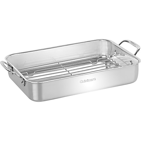 Cuisinart™ Lasagna Pan With Stainless Roasting Rack, 14”, Silver