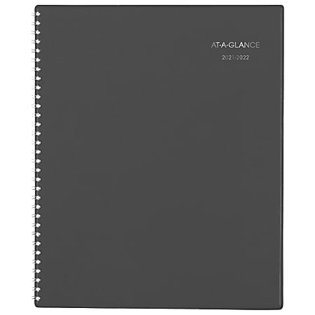 AT-A-GLANCE® DayMinder Academic Weekly/Monthly Planner, 8-1/2" x 11", Charcoal, July 2021 To June 2022, AYC54545