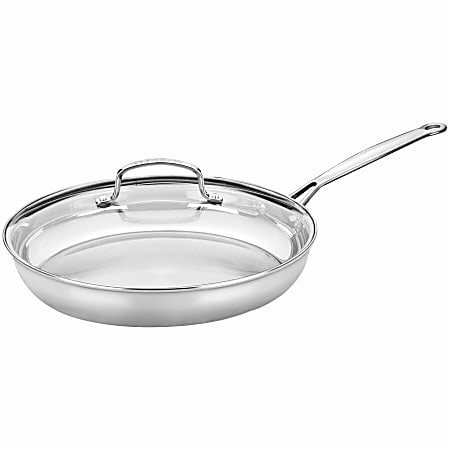 Cuisinart 12" Stainless Steel Skillet With Glass Cover, Silver