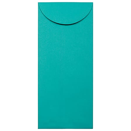 JAM Paper® Policy Envelopes, #14, Gummed Seal, 30% Recycled, Sea Blue, Pack Of 50