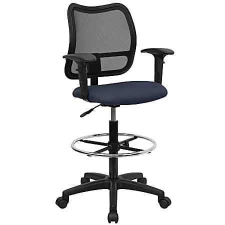 Flash Furniture Mesh Mid-Back Drafting Chair, Navy/Black