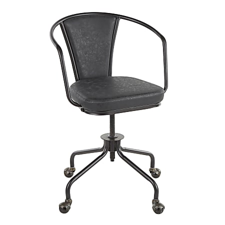 LumiSource Oregon Mid-Back Task Chair, Black/Dark Gray