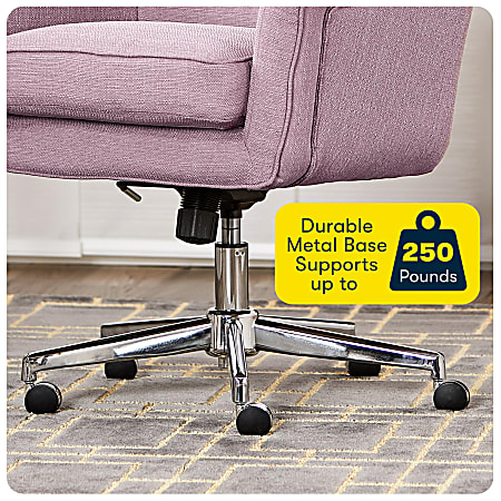 Serta Ashland Home Mid Back Office Chair Twill Fabric LilacChrome