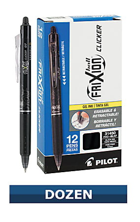 Pilot FriXion Ball Erasable Gel Pen; Black Ink; 0.7mm Fine