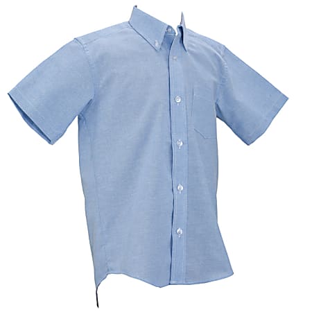 Royal Park Men's Uniform, Short-Sleeve Oxford Polo Shirt, X-Large, Blue
