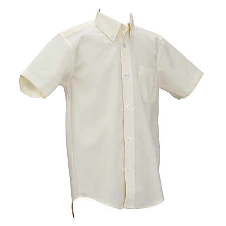 Royal Park Men's Uniform, Short-Sleeve Oxford Polo Shirt, Small, Yellow