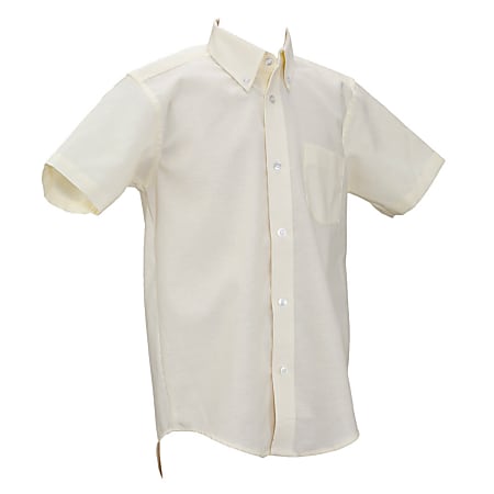 Royal Park Men's Uniform, Short-Sleeve Oxford Polo Shirt, Medium, Yellow