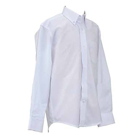 Royal Park Men's Uniform, Long-Sleeve Oxford Polo Shirt, Medium, White