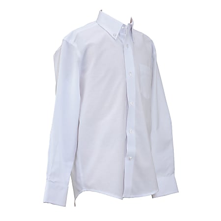 Royal Park Men's Uniform, Long-Sleeve Oxford Polo Shirt, Large, White