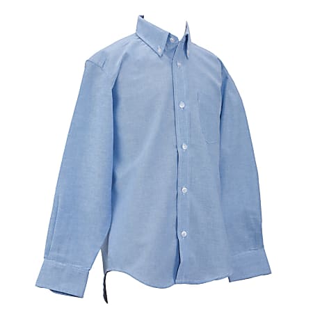 Royal Park Men's Uniform, Long-Sleeve Oxford Polo Shirt, Large, Blue