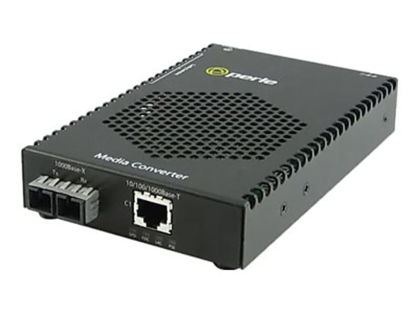 Perle S-1110PP-S2SC40 - Fiber media converter - GigE - 10Base-T, 1000Base-EX, 100Base-TX, 1000Base-T - SC single-mode / RJ-45 - up to 24.9 miles - 1310 nm