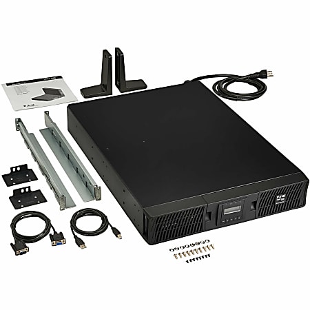 Tripp Lite UPS Smart Online 2200VA 1800W Rackmount 120V LCD USB DB9 Preinstalled SNMPWEBCARD 2URM, SU2200RTXLCDN