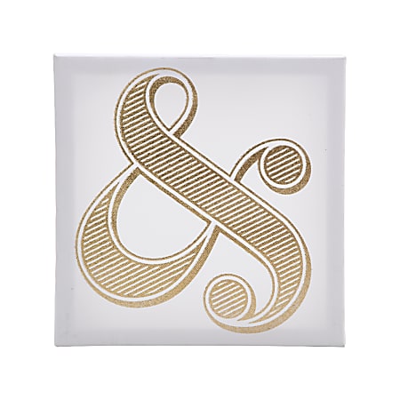 See Jane Work® Mix & Match Wall Canvas, Ampersand, 9"H x 9"W, Gold/White