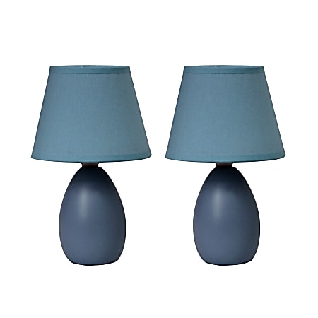 Simple Designs Mini Egg Oval Ceramic Table Lamp,